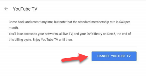 cancel youtube tv
