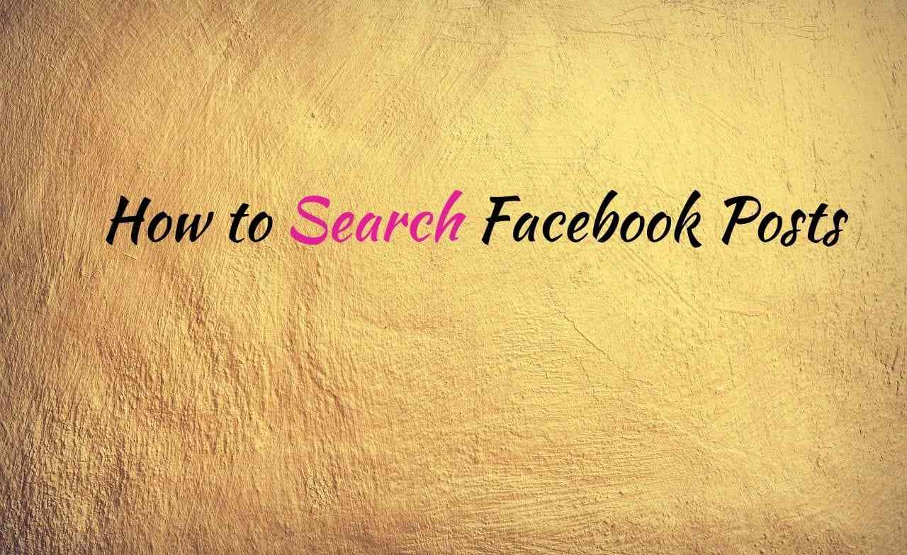 How to Search Facebook Posts
