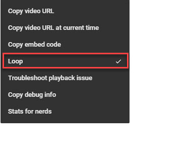 How to loop a YouTube video