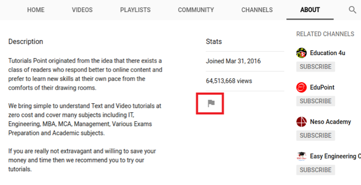 How to report a youtube Channel