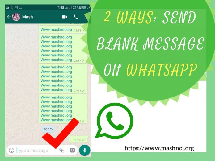 Send blank message on whatsapp