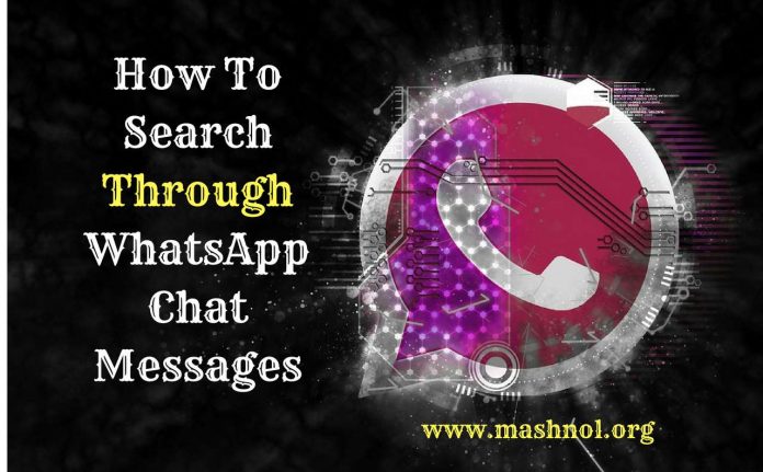 How To search through Whatsapp Chat Messages
