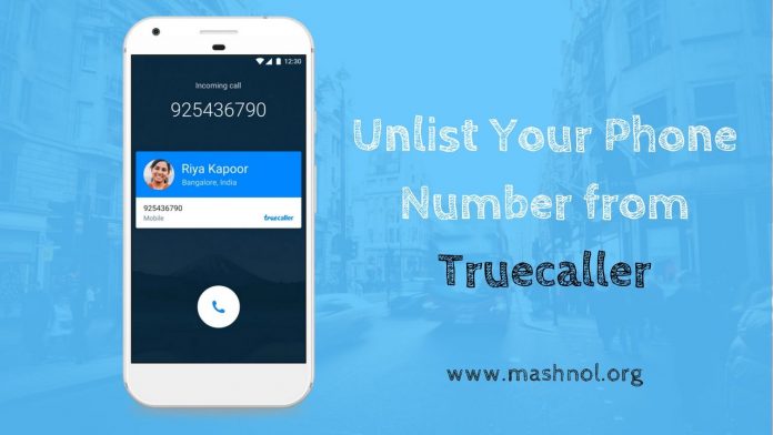 unlist or remove your phone number from truecaller