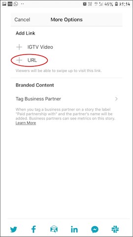 How to add link to Instagram Story